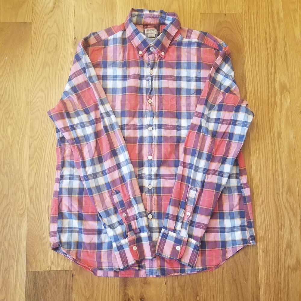 J. Crew summer plaid button down